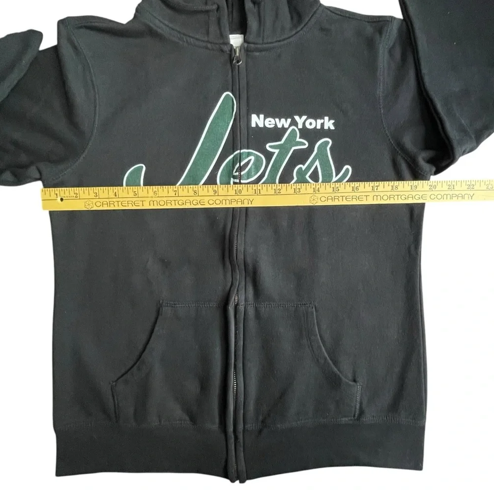 New York Jets Football Team Full Zip Hoodie Sweatshirt Womens Medium Black NFL - Picture 13 of 14